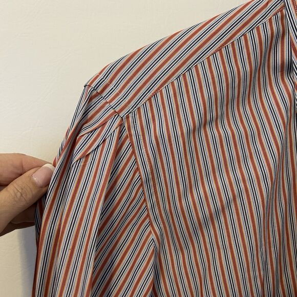 Luciano Barbera Button Up Shirt Mens S Striped Long Sleeve Cotton Business Italy - Picture 7 of 11